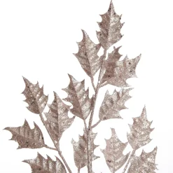 Pink Glitter Holly Leaf Spray Discount