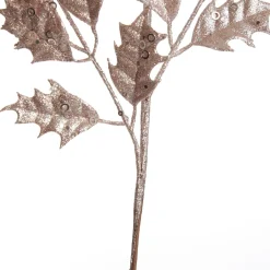 Pink Glitter Holly Leaf Spray Discount