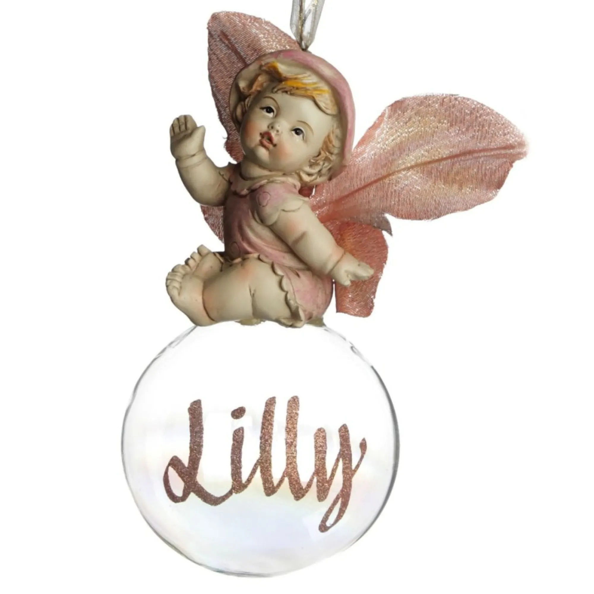Pink Gumnut Baby Personalised Christmas Bauble Discount