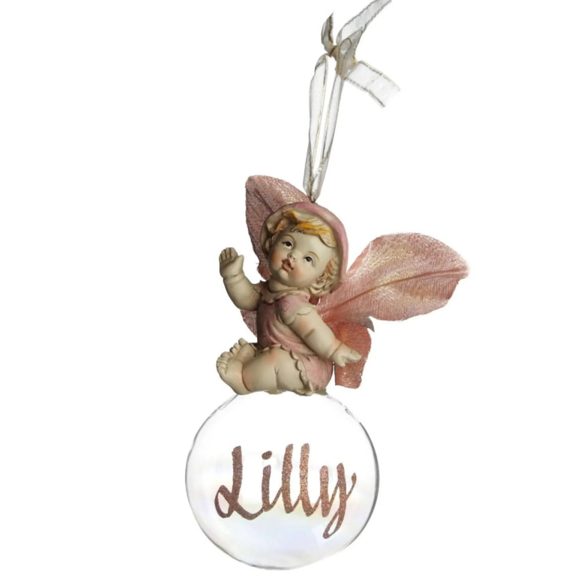 Pink Gumnut Baby Personalised Christmas Bauble Discount