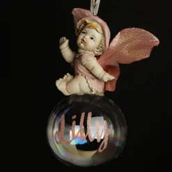 Pink Gumnut Baby Personalised Christmas Bauble Discount