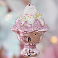 Pink Ice Cream Sundae Hanging Christmas Decoration Best Sale