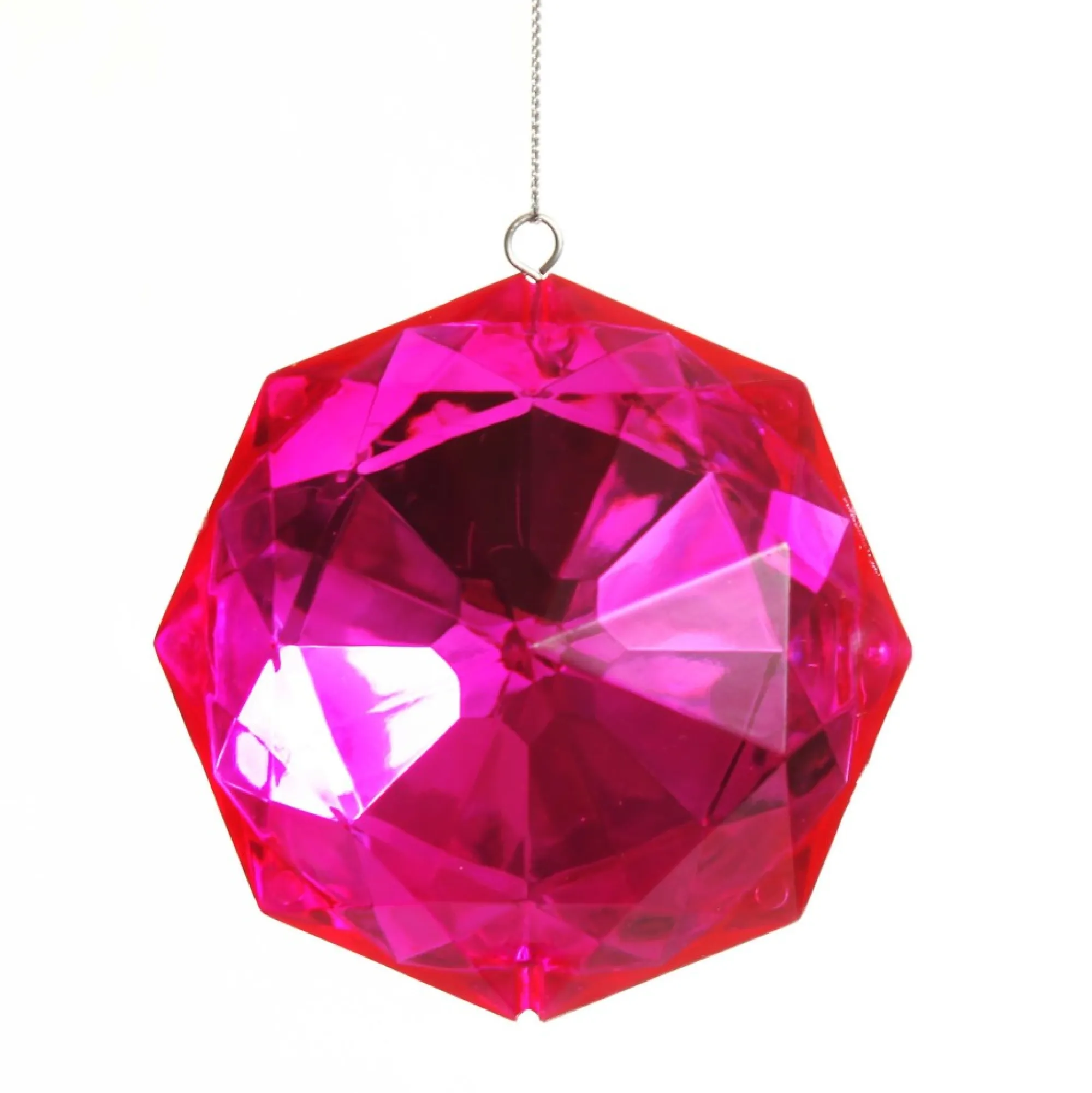 Pink Octagonal Cut Gem Christmas Hanging Decoration Best