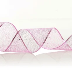 Pink Spider Mesh Wired Christmas Ribbon Garland Online