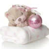 Pink Teddy with Blanket and Bauble Gift Pack Best