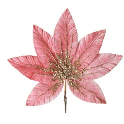 Pink Velour Fan Flower Clip with Jewel Centre Flash Sale