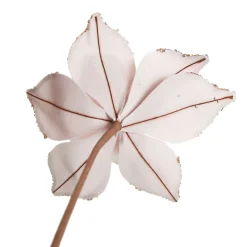 Pink Velour Poinsettia Flower Stem with Glitter Edge Cheap