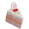 Pink Velvet Cake Slice with Frosting and Sprinkles Tree Decoration Online