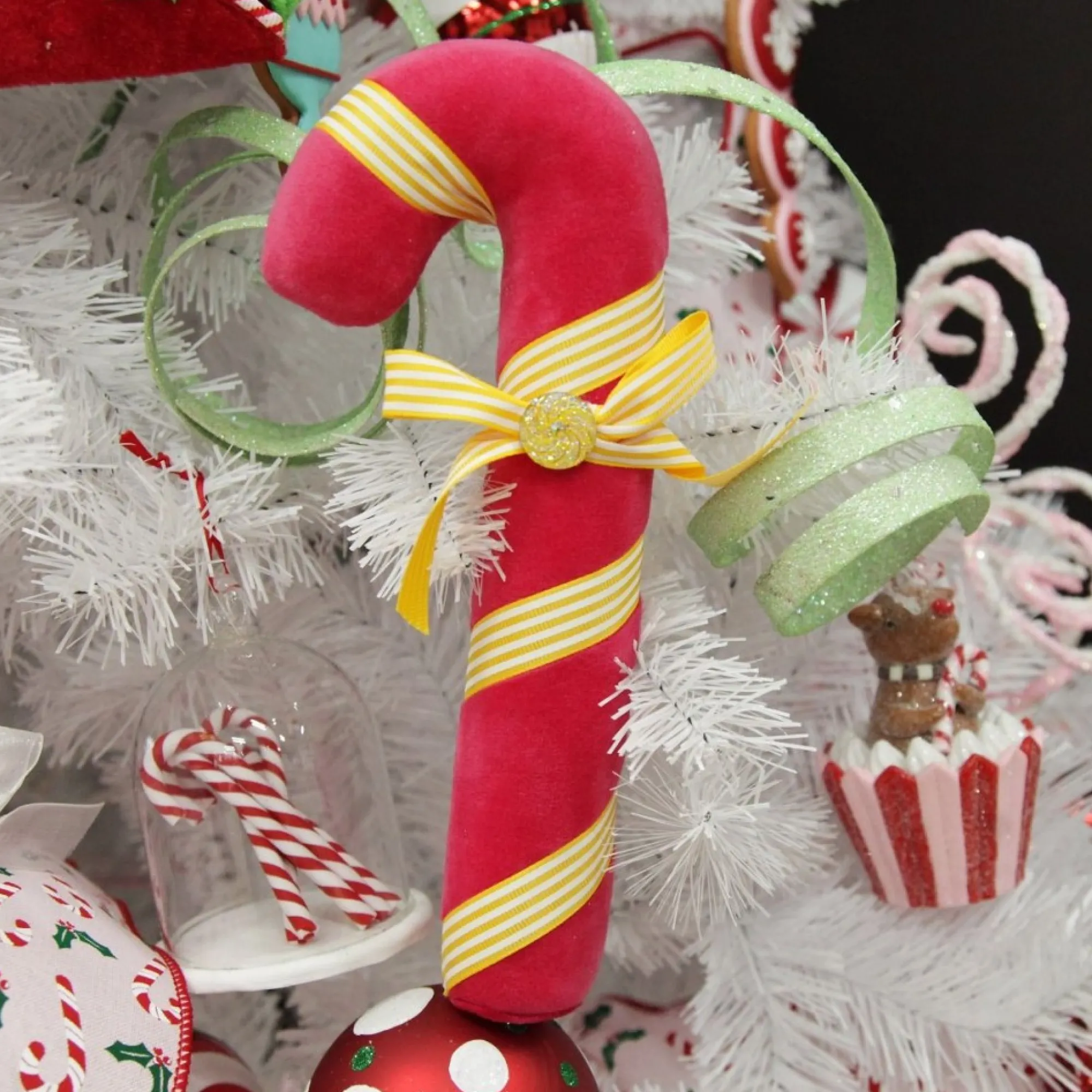 Pink Velvet Candy Cane Tree Decoration Best Sale