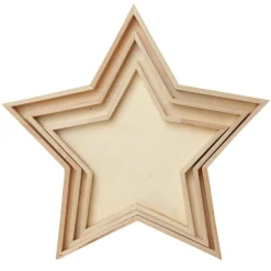 Plywood Craft Star Tray - Set of 3 Shop