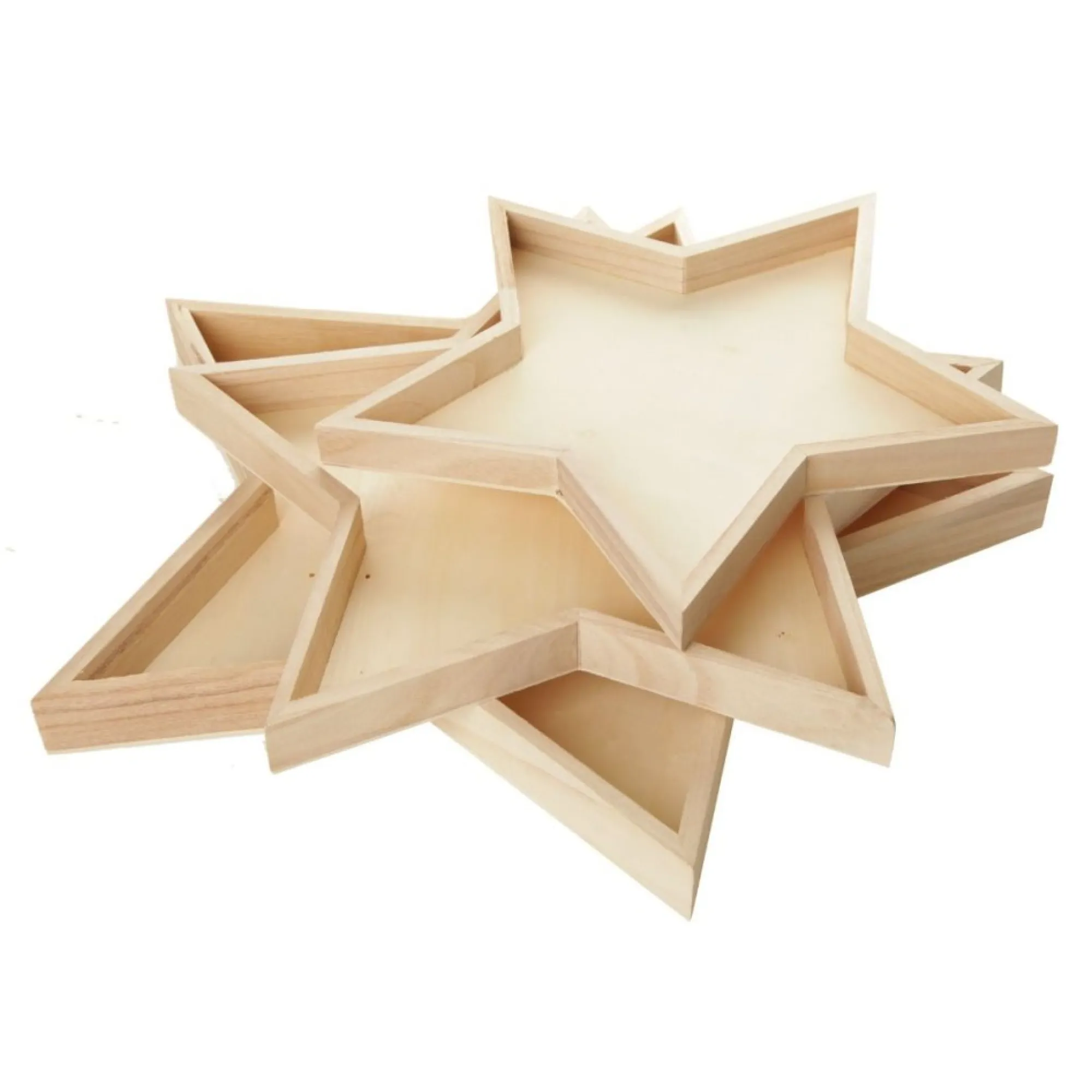 Plywood Craft Star Tray - Set of 3 Shop