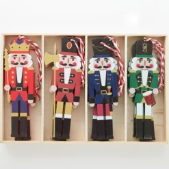 Plywood Nutcracker Tree Decorations - Box Set of 12 Cheap