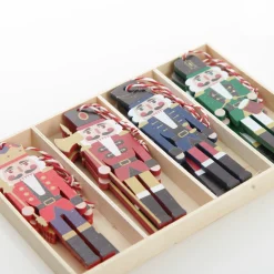 Plywood Nutcracker Tree Decorations - Box Set of 12 Cheap