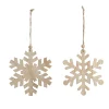 Plywood Snowflake Tree Decorations - Set of 2 Flash Sale