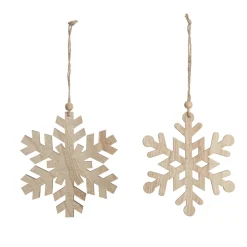 Plywood Snowflake Tree Decorations - Set of 2 Flash Sale