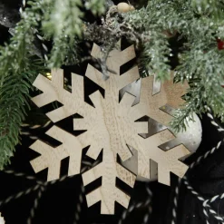 Plywood Snowflake Tree Decorations - Set of 2 Flash Sale