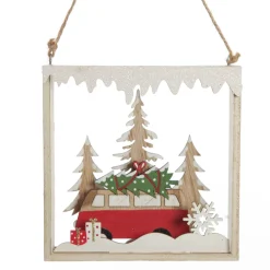 Plywood Winter Combi Christmas Scene Hanging Tree Decoration Online