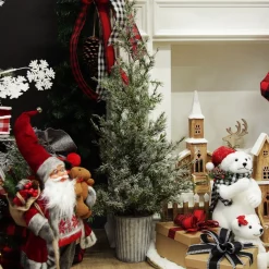 Potted Christmas Pine Tree with Snowy Top Discount