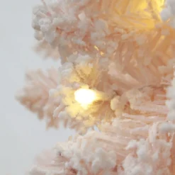 Pre-lit Snow Flocked Pink Fir Christmas Tree Outlet