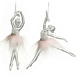 Pretty Pink Ballerina Christmas Decoration Pack of 2 Fashion
