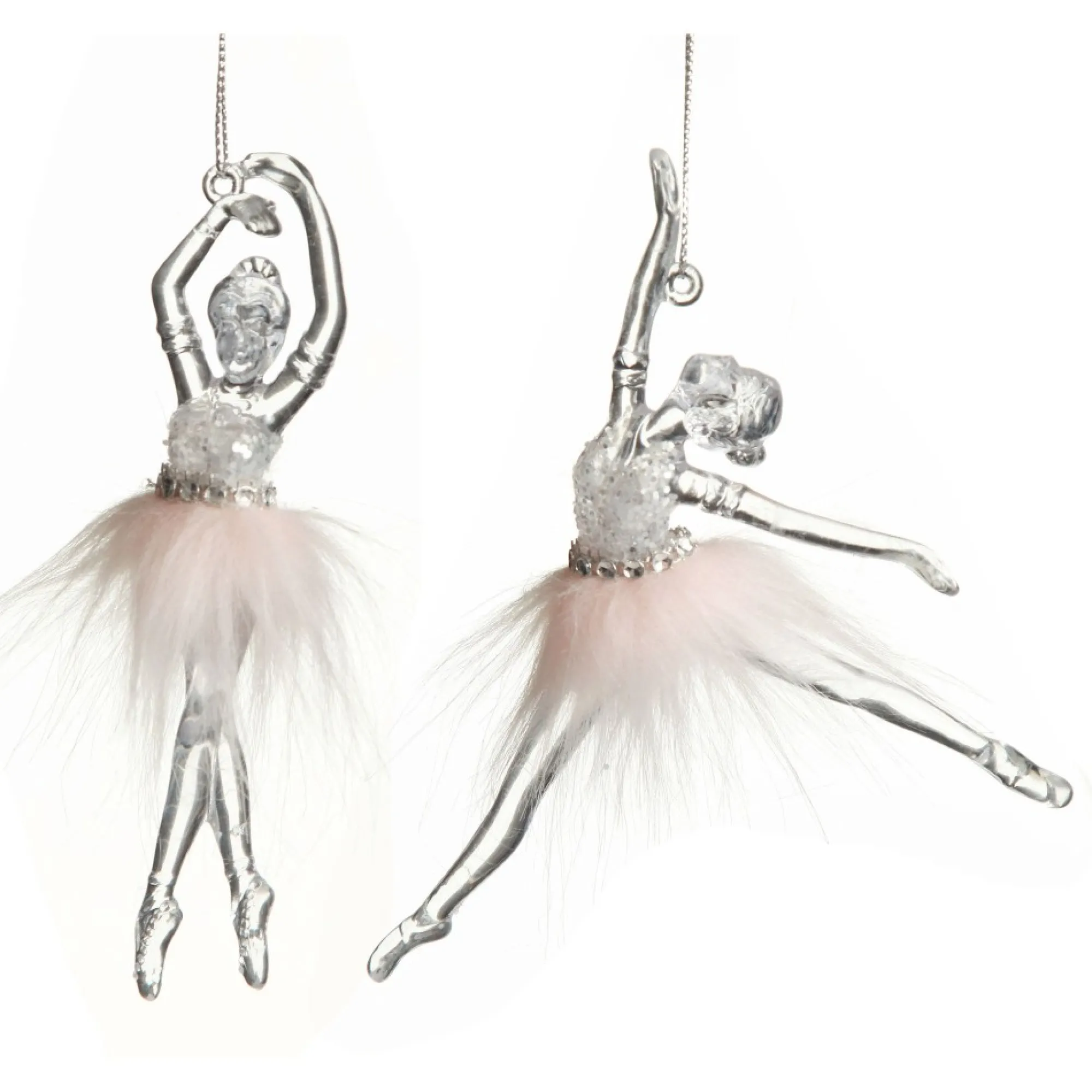 Pretty Pink Ballerina Christmas Decoration Pack of 2 Fashion