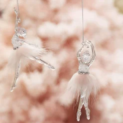 Pretty Pink Ballerina Christmas Decoration Pack of 2 Fashion