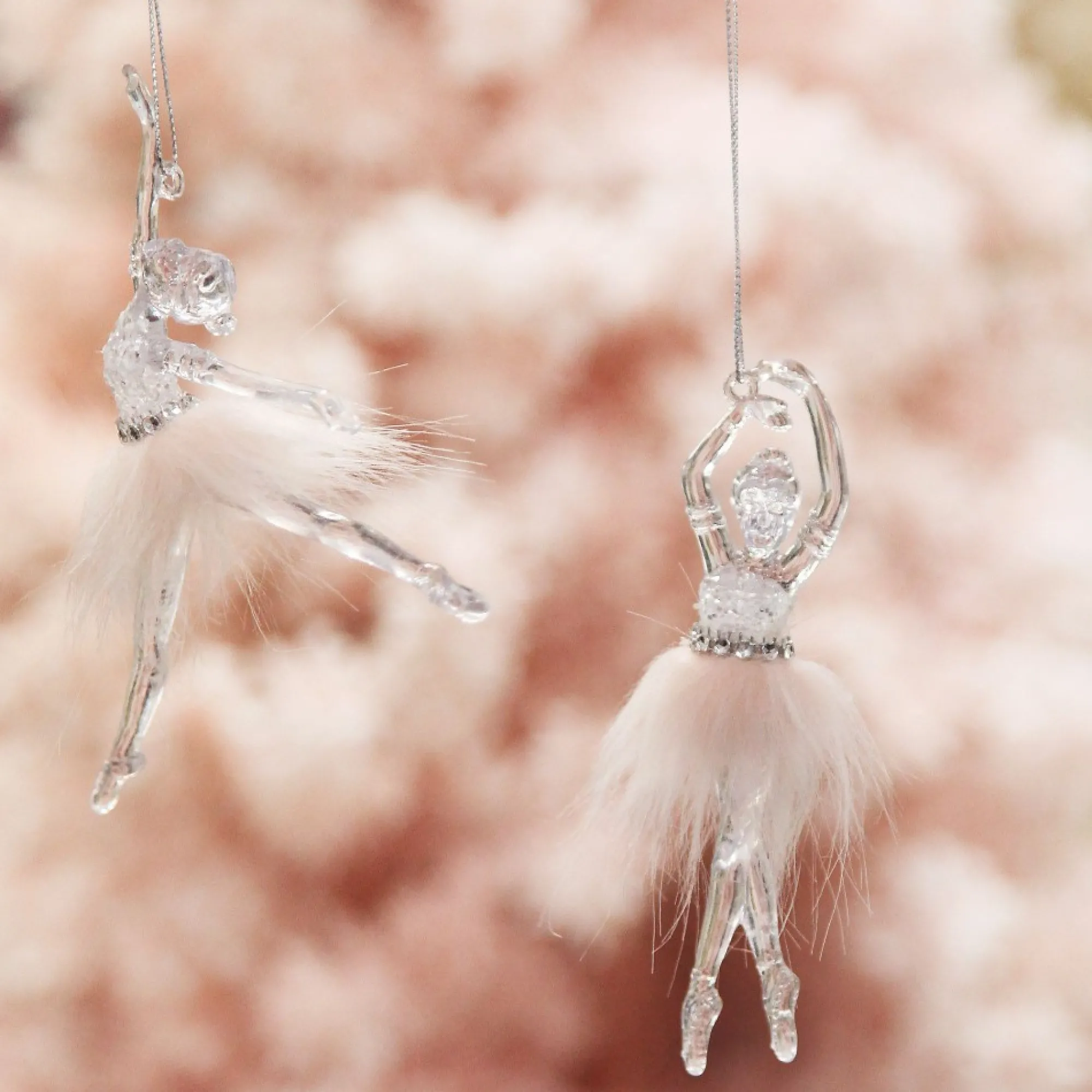 Pretty Pink Ballerina Christmas Decoration Pack of 2 Fashion