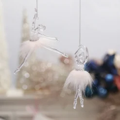 Pretty Pink Ballerina Christmas Decoration Pack of 2 Fashion