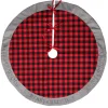 Red and Black Buffalo Check Christmas Tree Skirt Hot