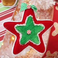 Red and Green Candy Star Christmas Decoration Cheap