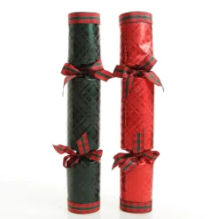 Red and Green Christmas Bon Bons with Tartan Ribbon Outlet