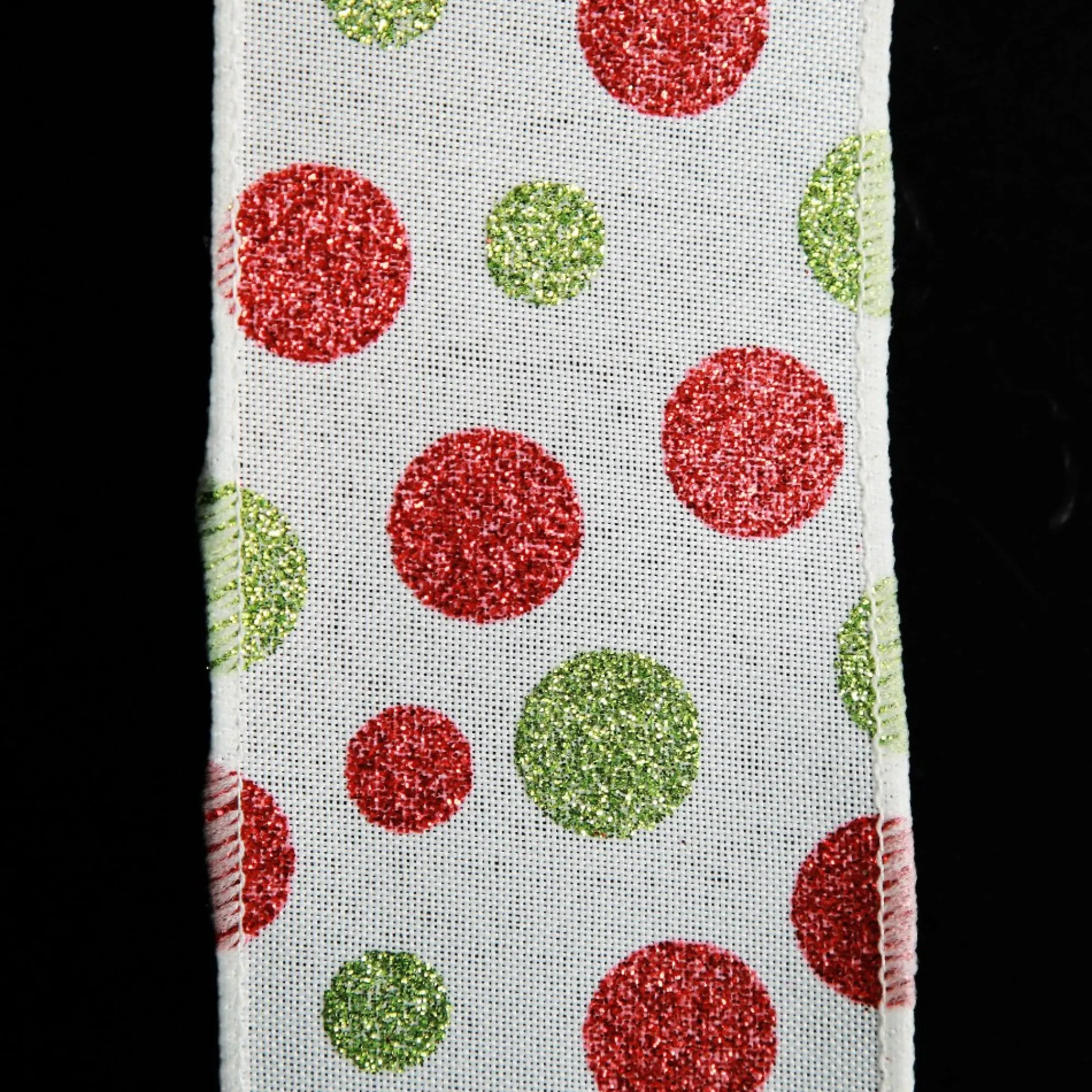 Red and Green Dots Wired Christmas Ribbon Outlet
