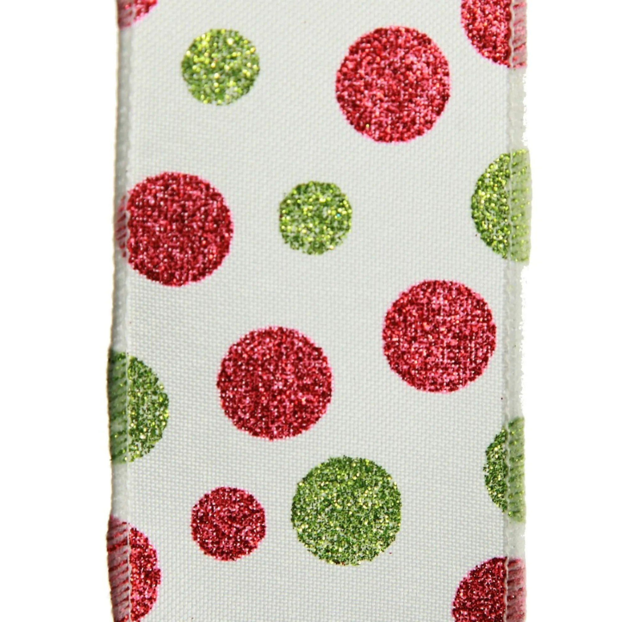 Red and Green Dots Wired Christmas Ribbon Outlet