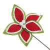 Red and Green Felt Flower Stem with Fur Trim Sale