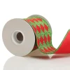 Red and Green Harlequin Pattern Christmas Ribbon Garland Discount