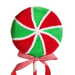 Red and Green Peppermint Candy Lollipop Pick Store