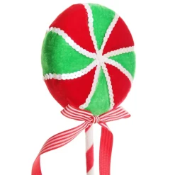 Red and Green Peppermint Candy Lollipop Pick Store