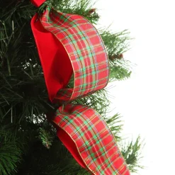 Red and Green Tartan Deluxe Tree Topper Bow with Streamers Flash Sale