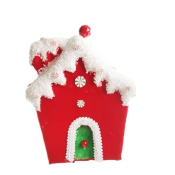 Red and Green Velvet Christmas House Tree Decoration Best