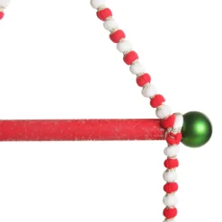 Red and White Bead Christmas Swing Ornament - Single Seat Best