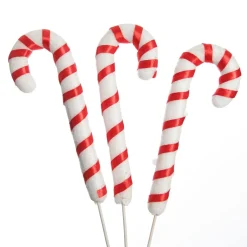 Red and White Candy Cane Pick - Pack of 3 Hot