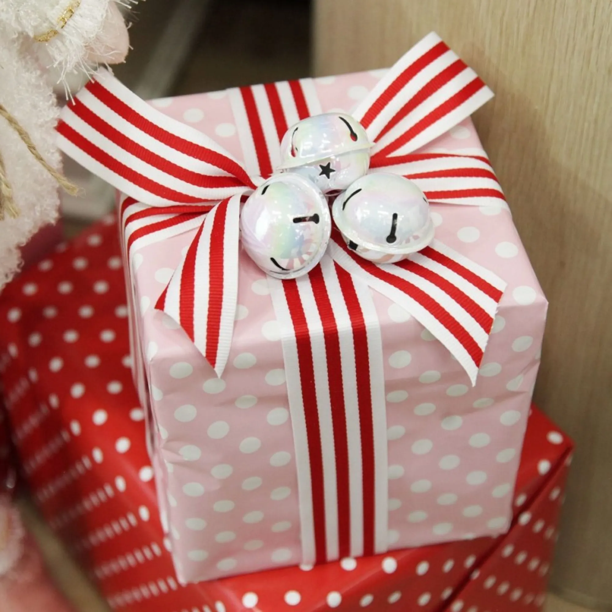 Red and White Candy Cane Ribbon - 3.8cm Shop