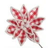 Red and White Check Flower Stem with Fur Trim Best