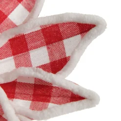 Red and White Check Flower Stem with Fur Trim Best