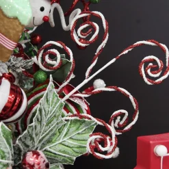 Red and White Chenille Stick Candy Cane Christmas Pick Store