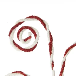 Red and White Chenille Stick Candy Cane Christmas Pick Store
