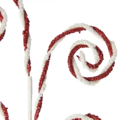 Red and White Chenille Stick Candy Cane Christmas Pick Store