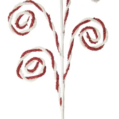 Red and White Chenille Stick Candy Cane Christmas Pick Store