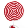 Red and White Felt Lollipop Christmas Pick Cheap