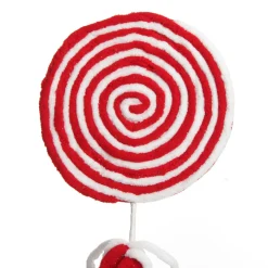 Red and White Felt Lollipop Christmas Pick Cheap